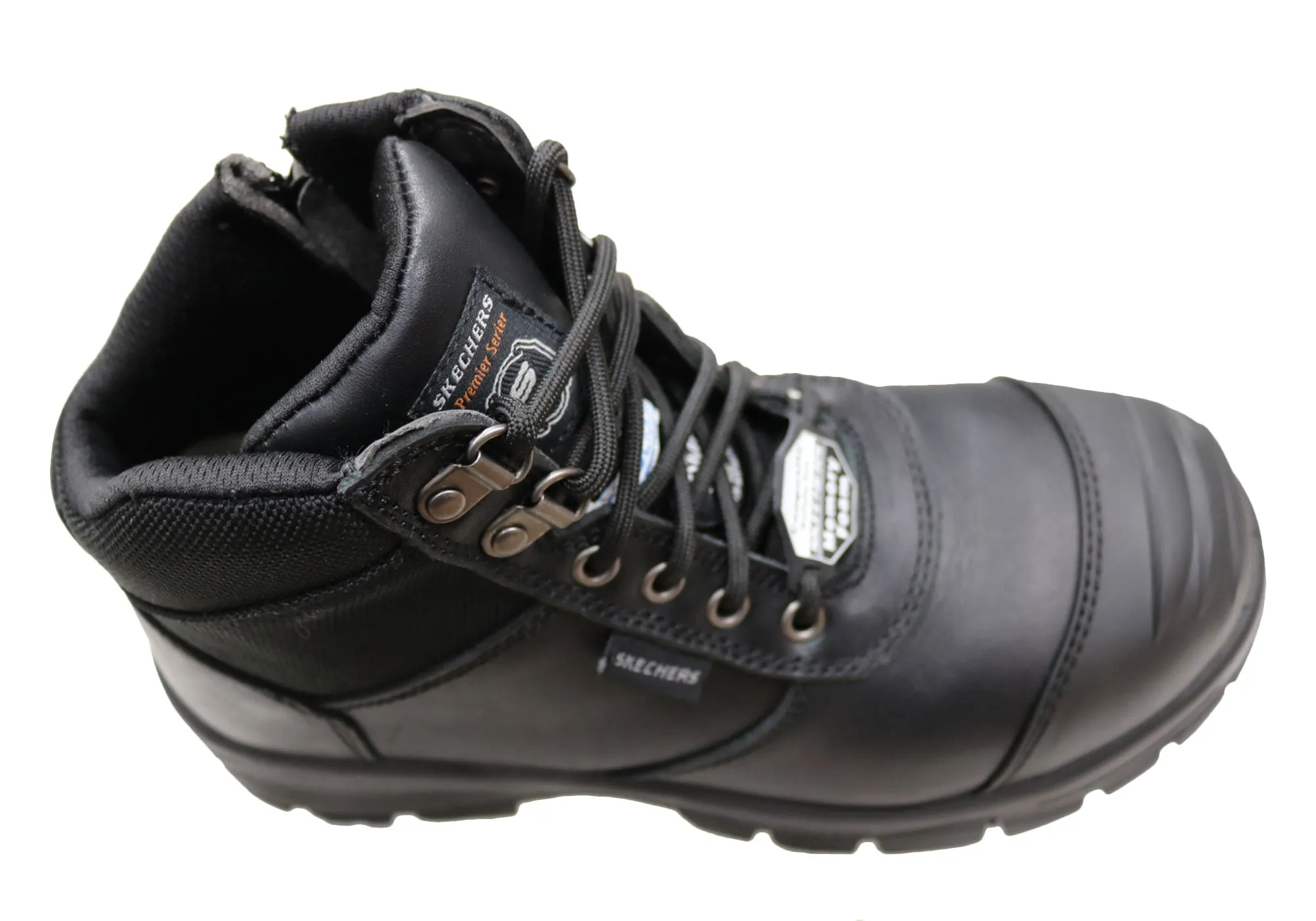 Skechers Womens Leather Comfortable Work Composite Toe Work Boots