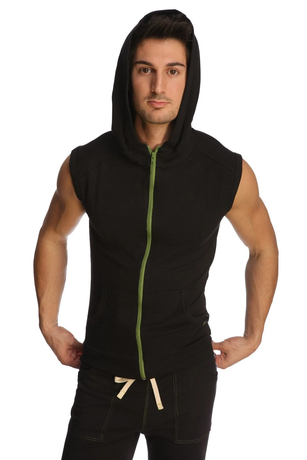 Sleeveless Yoga Hoodie (Black)