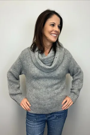 Soft Cowlneck Sweater - Gray