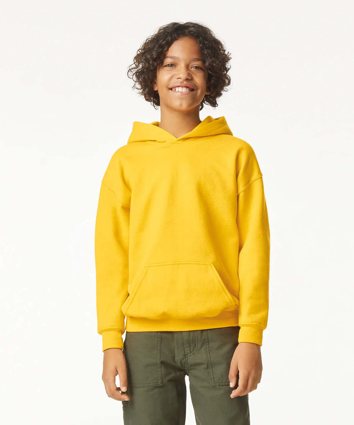 Softstyle midweight fleece youth hoodie | Military Green