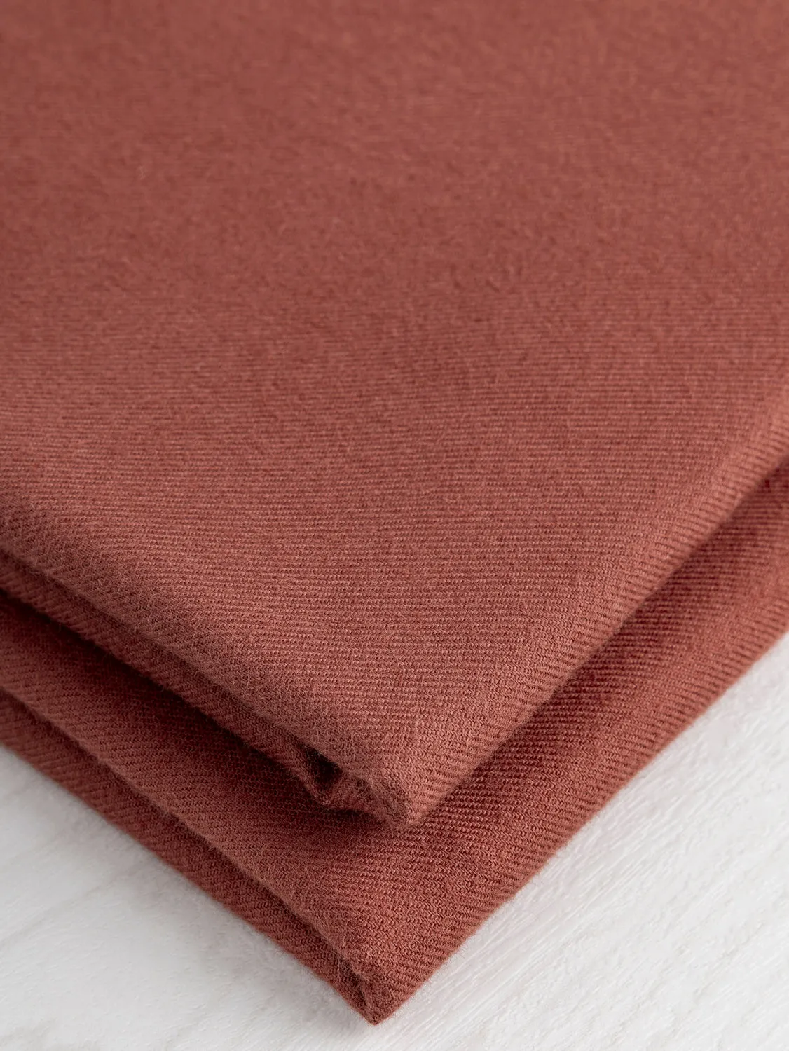 Solid Cotton Flannel Twill - Brick