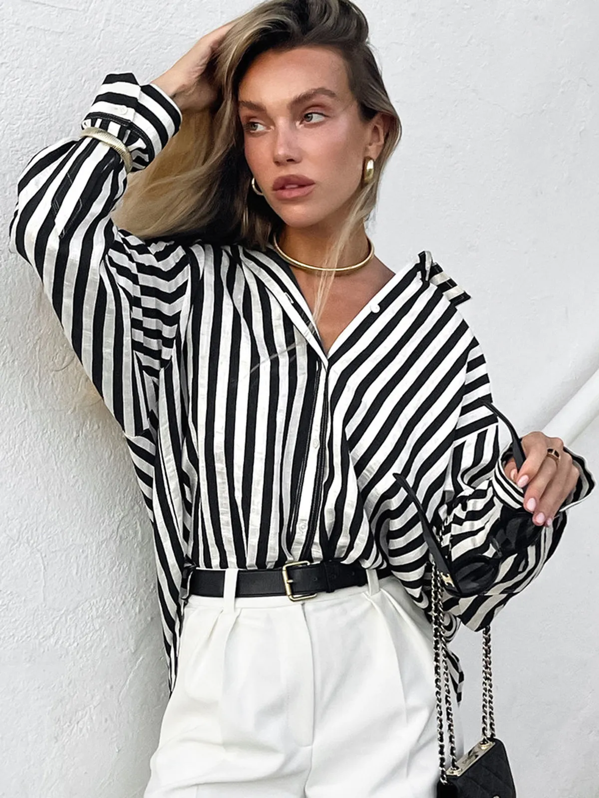 TastyHottie - Effortless Pinstripe Shirt