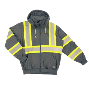 Tough Duck Men's Unlined C1 Hi-Vis Full-Zip Safety Hoodie