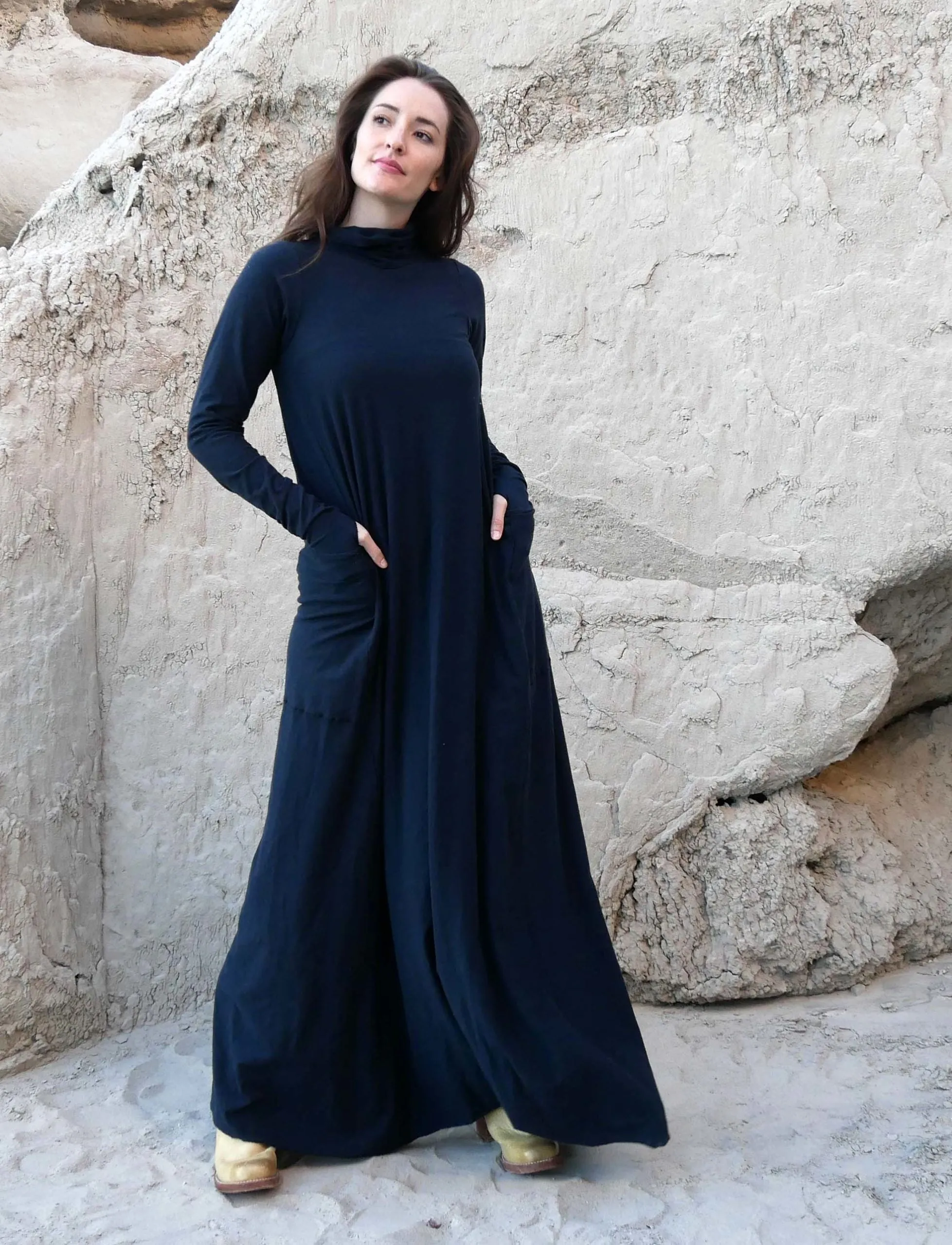 Turtleneck Perfect Pockets Wanderer Long Dress