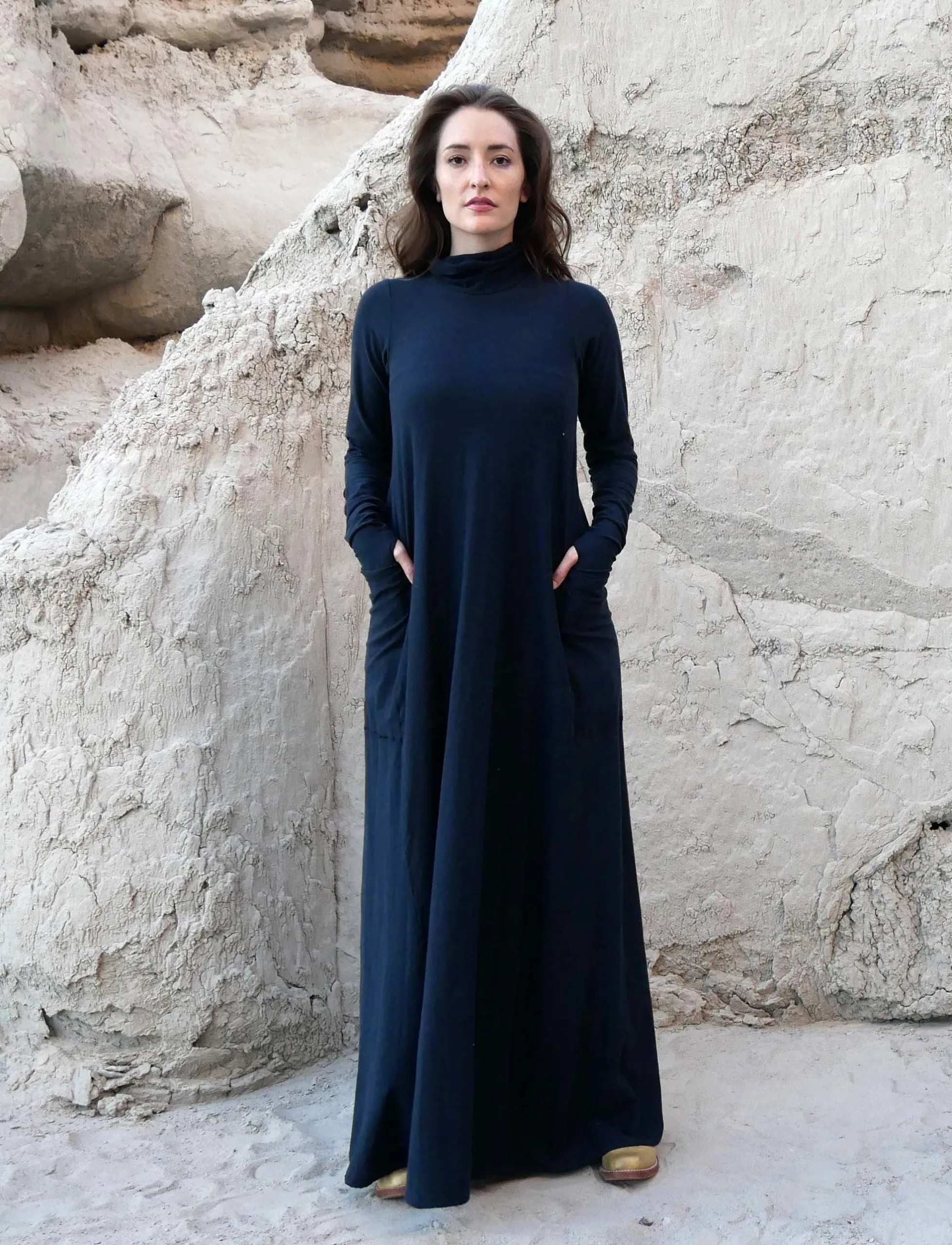 Turtleneck Perfect Pockets Wanderer Long Dress