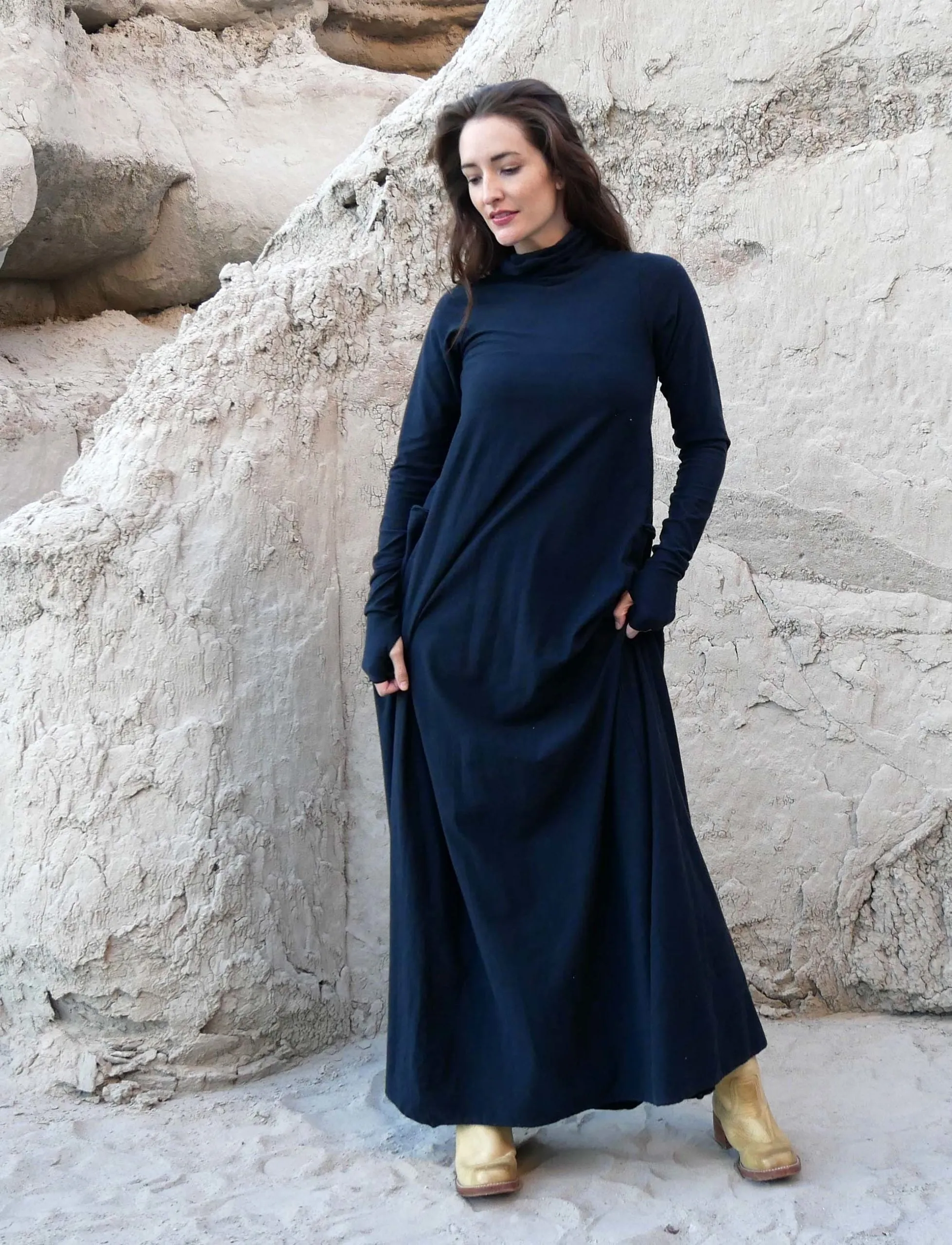 Turtleneck Perfect Pockets Wanderer Long Dress