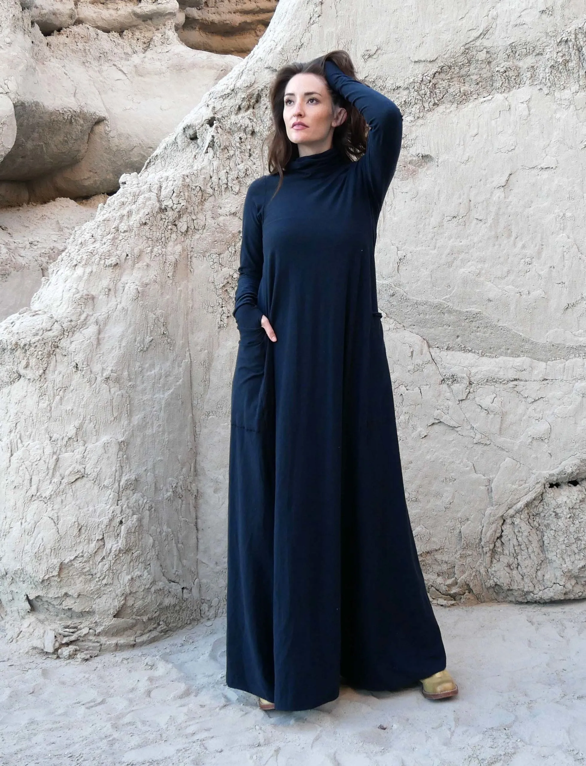 Turtleneck Perfect Pockets Wanderer Long Dress