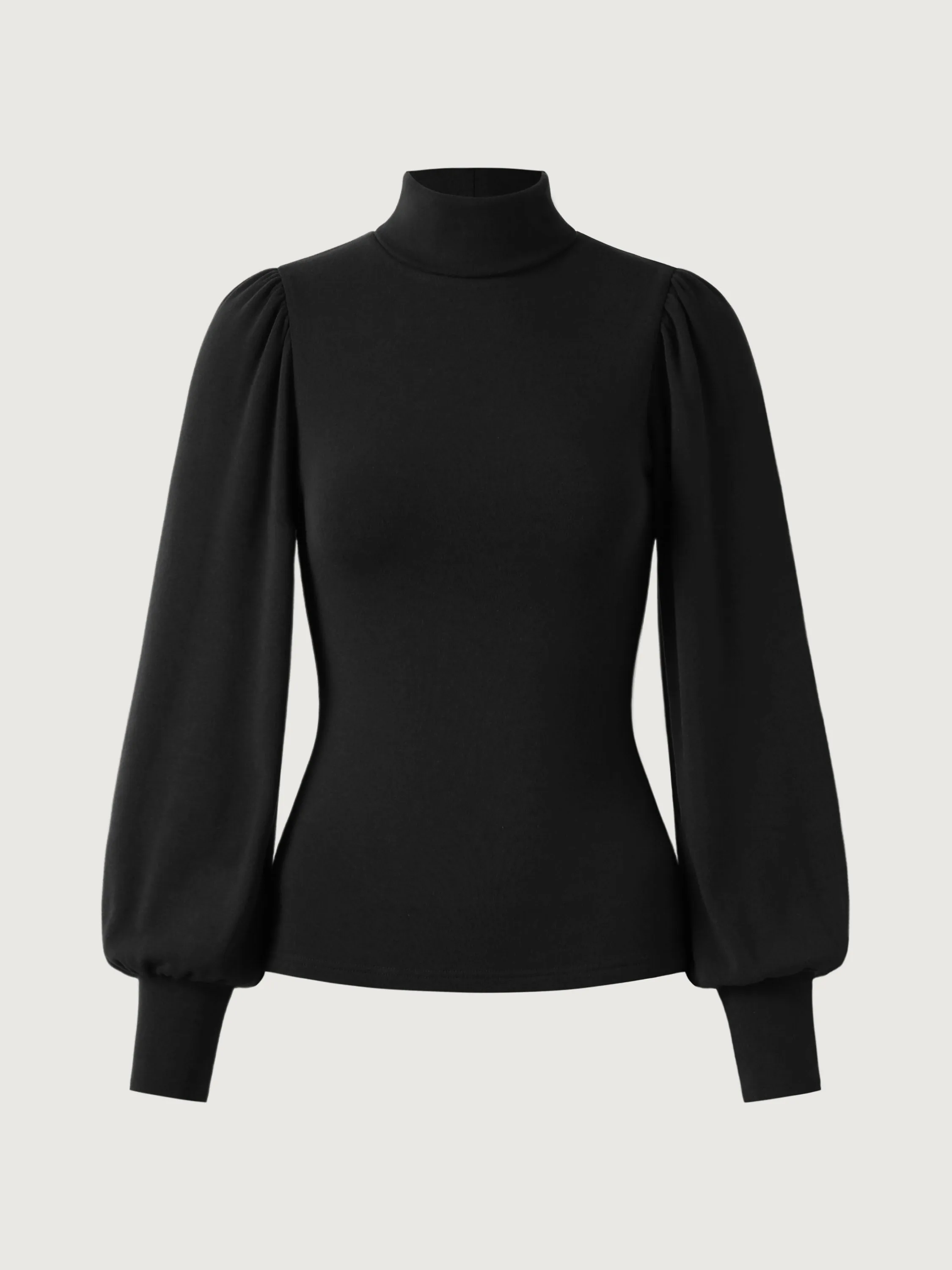 Turtleneck Puff Sleeve Top