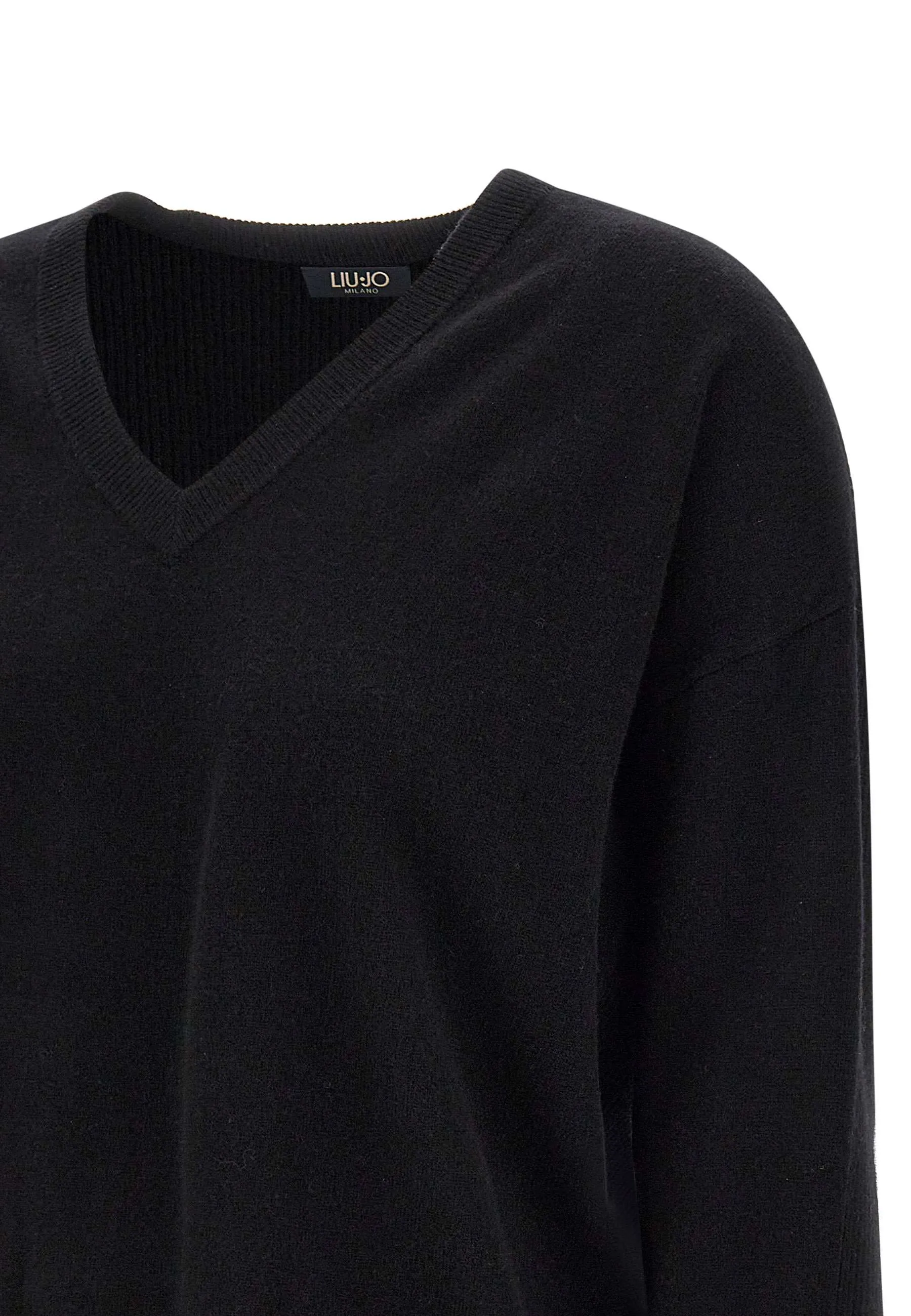 Wool and Cashmere V-Neck Black Sweater