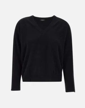 Wool and Cashmere V-Neck Black Sweater